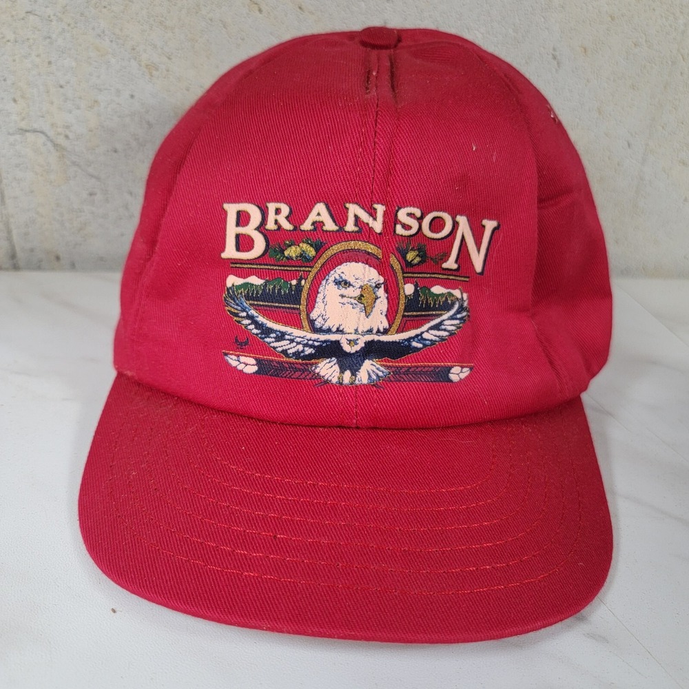 Vintage Trucker Hat‎ Cap Snap Back Red Eagle Branson Missouri